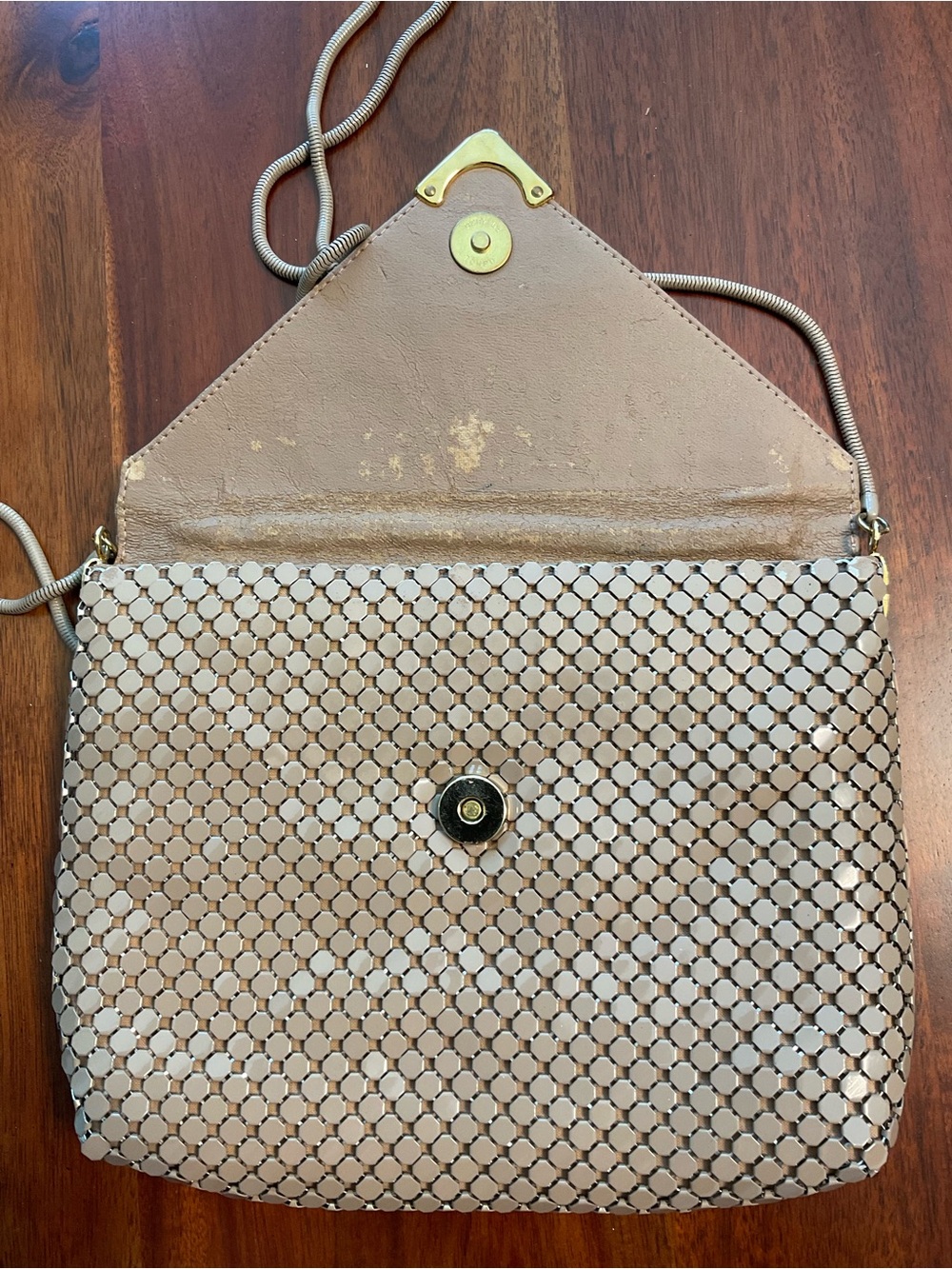 1980s Chainmail Crossbody Aluminum Mesh Shoulder Bag - Picture 6 of 13